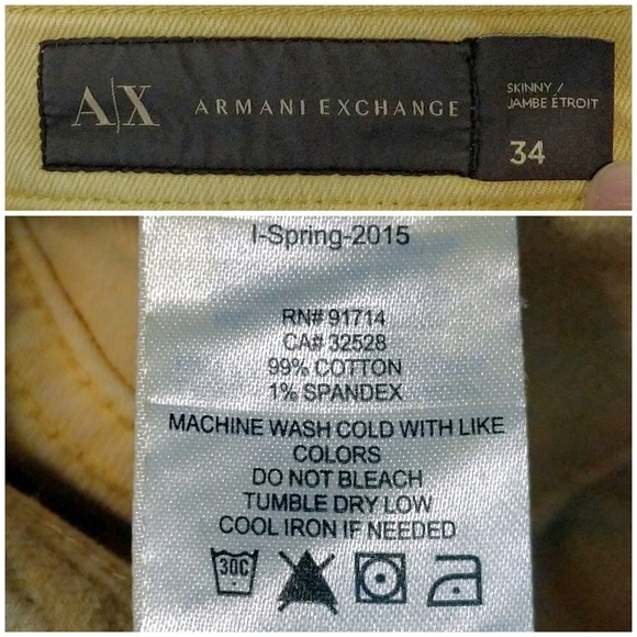 NWOT Armani Exchange 5 Pocket Skinny Jeans | sz 34 - Picture 5 of 7